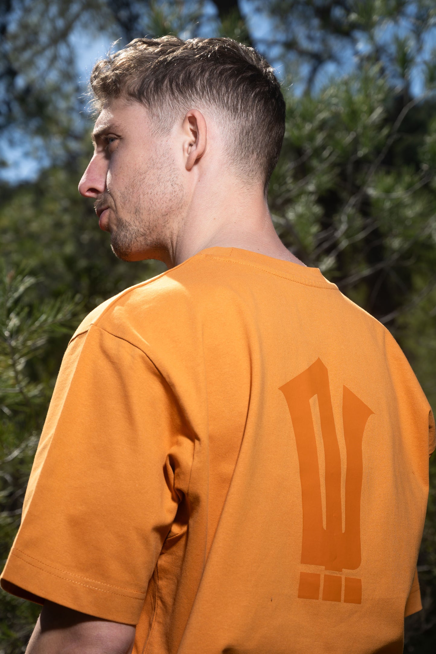 LOOK BACK / orange - unisexe - bio